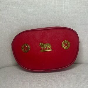 Karlen Swiss res leather clutch/belt bag with gold details